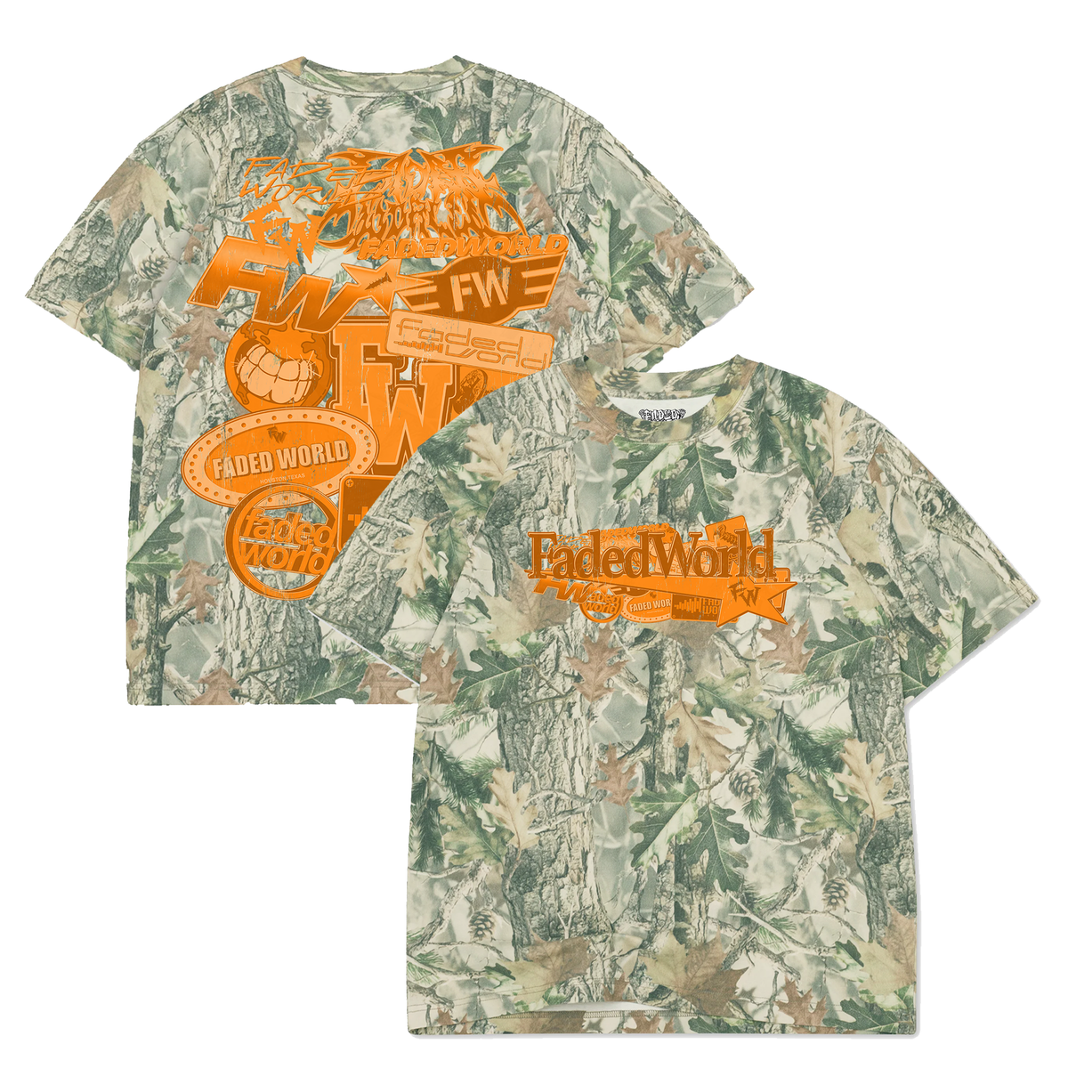 Camo Sticker Tee - Orange