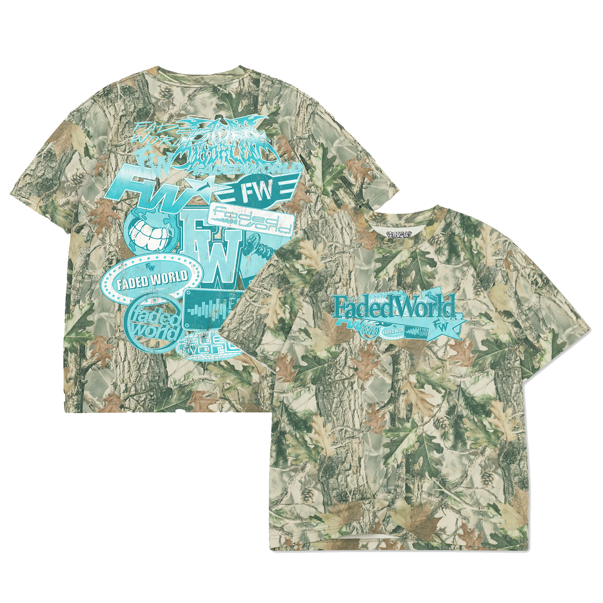 Camo Sticker Tee - Teal